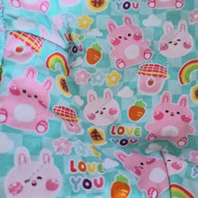 Load and play video in Gallery viewer, Bunnies Love You Mint Green &amp; Strawberries Polka Dots - 100% Cotton Bowl Cozy
