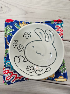 Blue Hawaii Reversible 100% Cotton Bowl Cozy - Musubi, Turtle, Ukelele, Hibiscus, Surfboard