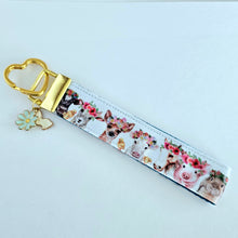 Load image into Gallery viewer, Animals with Leipo&#39;o (Wreaths) - Key Chain Fob with Your Choice of Rose Gold, Yellow Gold or Silver Hardware
