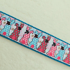 Bunnies with Bows Stars and Polka Dots Key Chain Fob your choice of hardware color