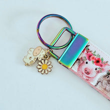 Load image into Gallery viewer, Animals with Leipo&#39;o (Wreaths) - Key Chain Fob with Your Choice of Rose Gold, Yellow Gold or Silver Hardware
