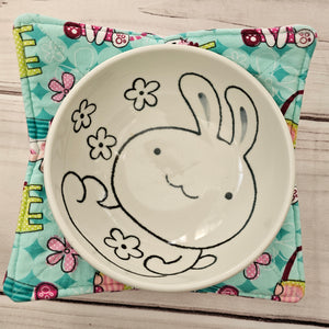 Cats & Floral Bouquets - Reversible 100% Cotton Bowl Cozy