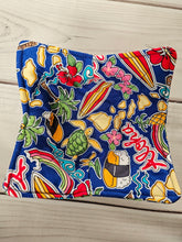 Load image into Gallery viewer, Blue Hawaii Reversible 100% Cotton Bowl Cozy - Musubi, Turtle, Ukelele, Hibiscus, Surfboard
