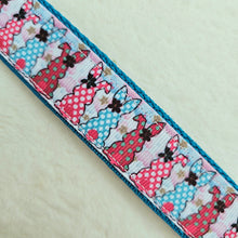 Load image into Gallery viewer, Bunnies with Bows Stars and Polka Dots Key Chain Fob your choice of hardware color
