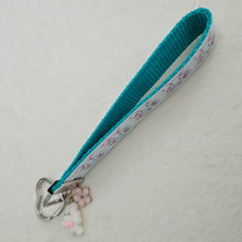 Load image into Gallery viewer, Watercolor Floral White Bun with Bunny and Flower Charms
