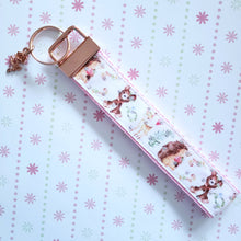 Load image into Gallery viewer, Forest Friends with Glitter Key Chain Fob featuring Hedgehogs Deer &amp; Bear with cute charm

