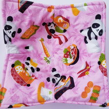 Load image into Gallery viewer, Panda Sushi Dim Sum in Pink,, Blue or Purple - Reversible 100% Cotton Bowl Cozy
