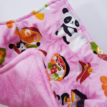 Load image into Gallery viewer, Panda Sushi Dim Sum in Pink,, Blue or Purple - Reversible 100% Cotton Bowl Cozy
