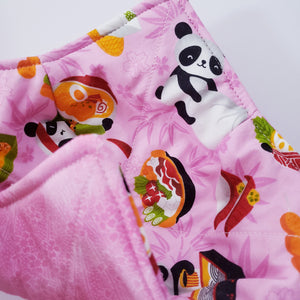 Panda Sushi Dim Sum in Pink,, Blue or Purple - Reversible 100% Cotton Bowl Cozy