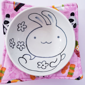 Panda Sushi Dim Sum in Pink,, Blue or Purple - Reversible 100% Cotton Bowl Cozy