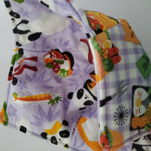 Load image into Gallery viewer, Panda Sushi Dim Sum in Pink,, Blue or Purple - Reversible 100% Cotton Bowl Cozy
