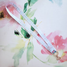 Load image into Gallery viewer, Bunnies With Bows Stars and Polka Dots Lanyard with Rose Gold Heart Clasp
