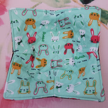 Load image into Gallery viewer, Bunnies on Green and Fall Leaves - Reversible 100% Cotton Bowl Cozy
