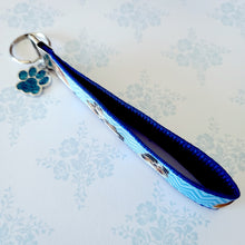 Load image into Gallery viewer, Sheltie Key Fob / Key Chain with Enameled Paw Print Charm
