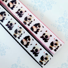Load image into Gallery viewer, Pandas Being Adorable Key Fob Chain with Enameled Panda Charm
