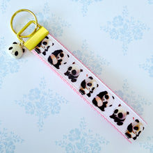 Load image into Gallery viewer, Pandas Being Adorable Key Fob Chain with Enameled Panda Charm
