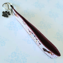 Load image into Gallery viewer, Hound &amp; Pug on Polka Key Chain Fob with Silver Paw Charm
