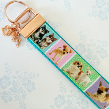 Load image into Gallery viewer, Chihuahua Rose Gold Key Chain Fob with Paw Print Charm
