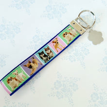 Load image into Gallery viewer, Chihuahua Silver Key Chain Fob with Glitter Paw Print Charm
