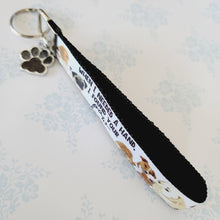 Load image into Gallery viewer, Dog Lovers Key Chain Fob - &quot;When I needed a hand, I found your PAW&quot; with Glittered Enameled Paw Print charm, Rescue Dog Key Chain... So sweet!
