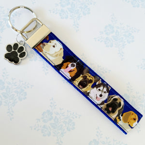 Dog Lovers Key Chain Fob - "When I needed a hand, I found your PAW" with Glittered Enameled Paw Print charm, Rescue Dog Key Chain... So sweet!