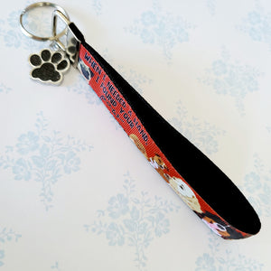 Dog Lovers Key Chain Fob - "When I needed a hand, I found your PAW" with Glittered Enameled Paw Print charm, Rescue Dog Key Chain... So sweet!