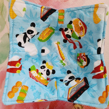 Load image into Gallery viewer, Panda Sushi Dim Sum in Pink,, Blue or Purple - Reversible 100% Cotton Bowl Cozy

