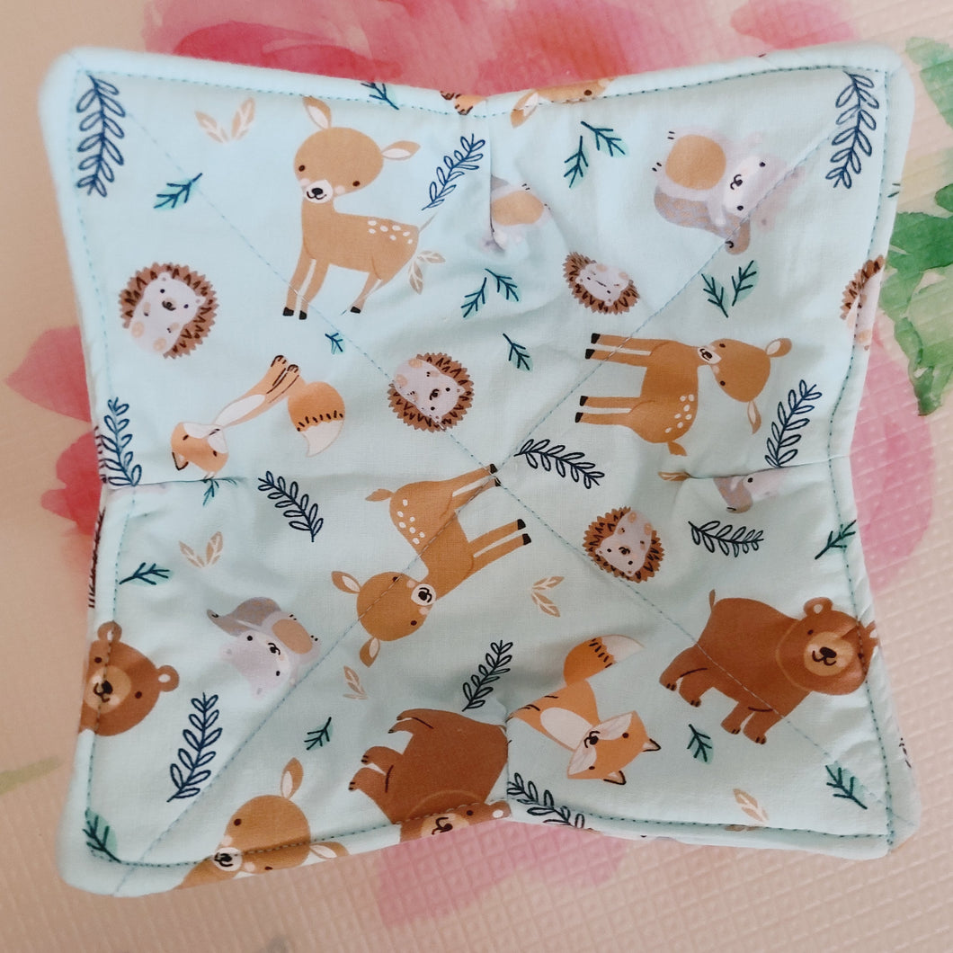 Forest Animals on Light Blue 100% Cotton Bowl Cozy