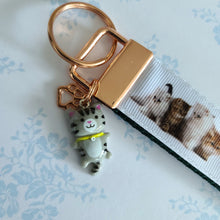 Load image into Gallery viewer, Cat Key Chain Fob on Rose Gold includes Cat Charm
