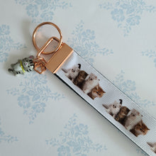Load image into Gallery viewer, Cat Key Chain Fob on Rose Gold includes Cat Charm
