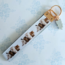 Load image into Gallery viewer, Cat Key Chain Fob on Rose Gold includes Cat Charm
