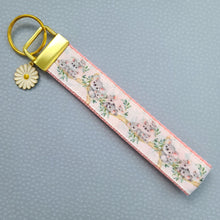 Load image into Gallery viewer, Koala Bear Family in Watercolor Gold Key Chain Fob with Enameled Flower Charm
