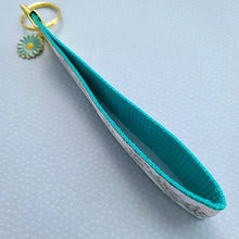 Load image into Gallery viewer, Koala Bear Family in Watercolor Gold Key Chain Fob with Enameled Flower Charm
