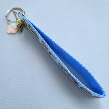 Load image into Gallery viewer, Sleepy Sloths on Blue Silver Key Chain Fob with Charm
