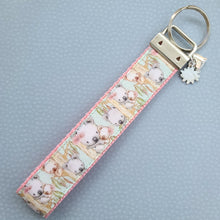 Load image into Gallery viewer, Koala Bears on Watercolor Bamboo Rose Gold Key Chain Fob with Rose Charm
