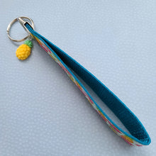 Load image into Gallery viewer, Pineapples and Watermelons Key Fob Wristlet with Pineapple Charm
