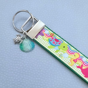 Sea Animal Key Chain Fob with Turtles Dolphins Starfish & Whales includes Dolphin or Turtle Charm