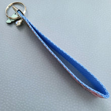 Load image into Gallery viewer, Elephants with Balloons on Silver Key Chain Fob with Enameled Elephant Charm
