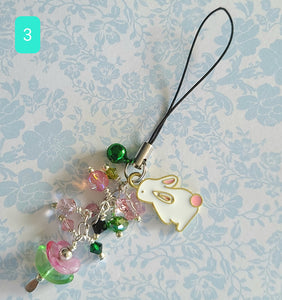 Crystal Bunny Bag/Cell Phone Charms