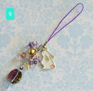 Crystal Bunny Bag/Cell Phone Charms