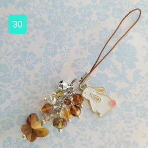 Crystal Bunny Bag/Cell Phone Charms