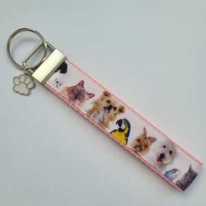 All Animals are Precious Key Fob Wristlet