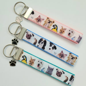 All Animals are Precious Key Fob Wristlet