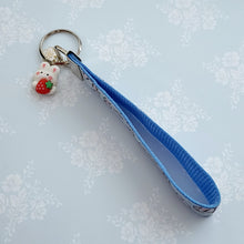 Load image into Gallery viewer, Bunny Butt Key Fob Keychain with Enameled Bunny Charm
