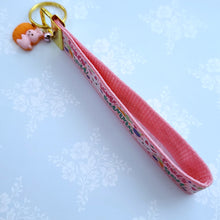 Load image into Gallery viewer, Some Bunny Loves You with Glitter Flowers &amp; Carrots on Gold Key Chain Fob includes Enameled Bunny Charm
