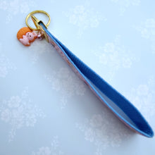 Load image into Gallery viewer, Bunny Flowers &amp; Carrots Glittery Key Chain Fob on Gold with Bunny Charm
