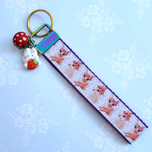 Load image into Gallery viewer, Bunny with Head Wreath Key Chain Fob with Bunny Charm
