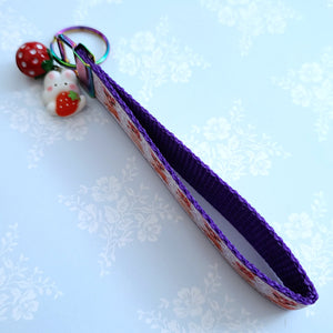 Bunny with Head Wreath Key Chain Fob with Bunny Charm
