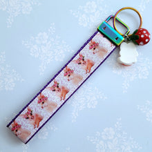 Load image into Gallery viewer, Bunny with Head Wreath Key Chain Fob with Bunny Charm
