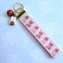 Load image into Gallery viewer, Bunny with Head Wreath Key Chain Fob with Bunny Charm
